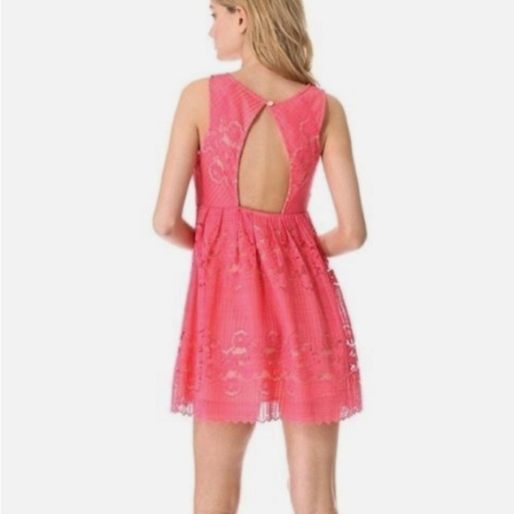 Free People Rocco Pink Lace Sleeveless Open back Mini Dress size‎ 8 - Picture 2 of 9